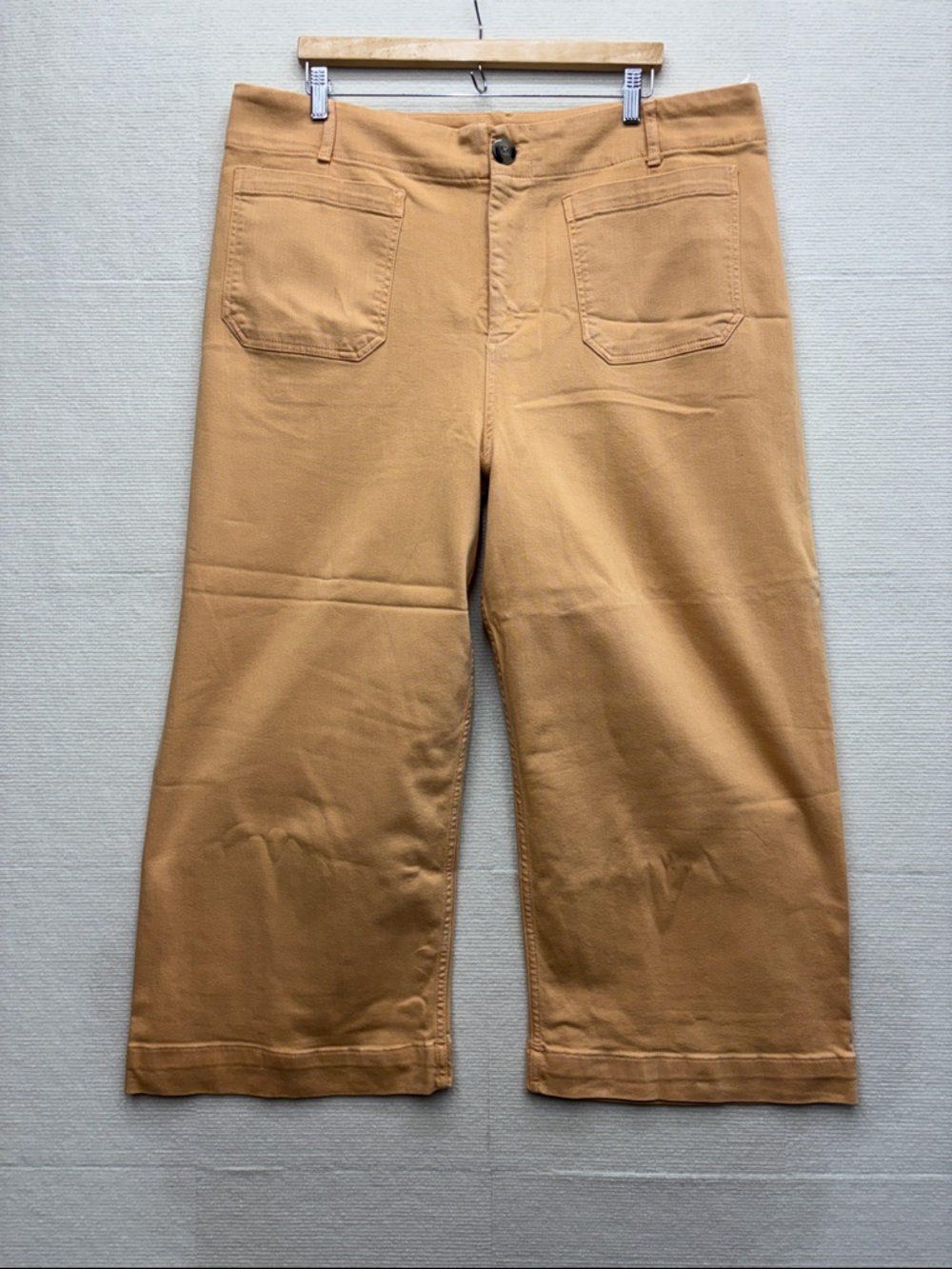Pilcro Wide-Leg Cropped Pants in Peach-Tan 22W Anthropologie
